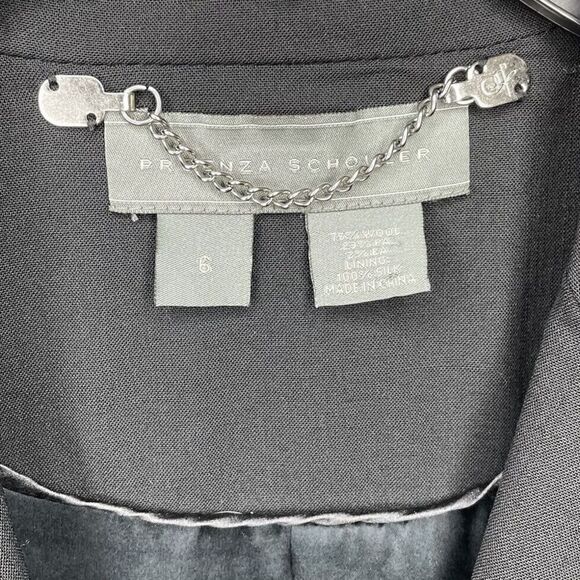 PROENZA SCHOULER Blazer Womens 6 Black One-Button Wool Blend Fitted Jacket - Picture 9 of 10